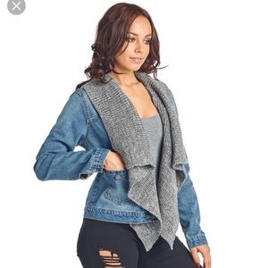 New Cavalini jean jacket distressed seams S -